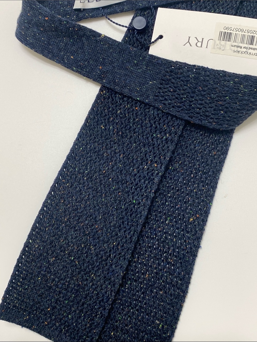 Ledbury The Wilshire Mens Navy Skinny Knit Tie Italy Silk NWT